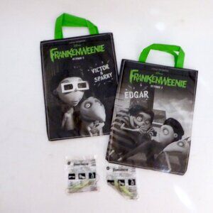 NEW 2012 DISNEY TIM BURTON FRANKENWEENIE PROMOTIONAL REUSABLE TOTE BAGS GLOW